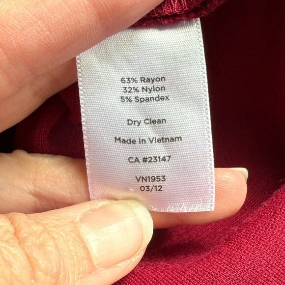 Talbots Women's 4P Vintage Red Ponte Wrap Acadamia Preppy Career Modest Skirt - Picture 12 of 14